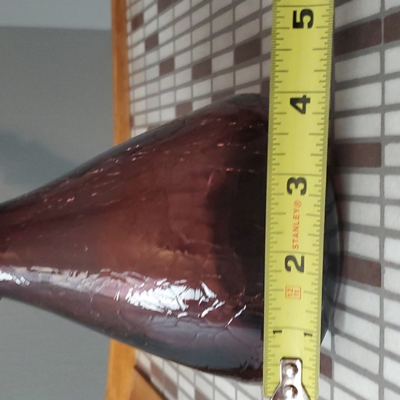 Purple Crackled Bischoff Glass Cruet Bottle Decanter Genie with stopper Vintage - Picture 8 of 8